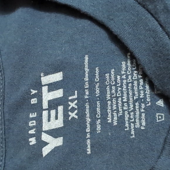 Yeti Built for the Wild Long Sleeve Tee Snowboarding Bear Size XXL in Navy Blue - Picture 3 of 9